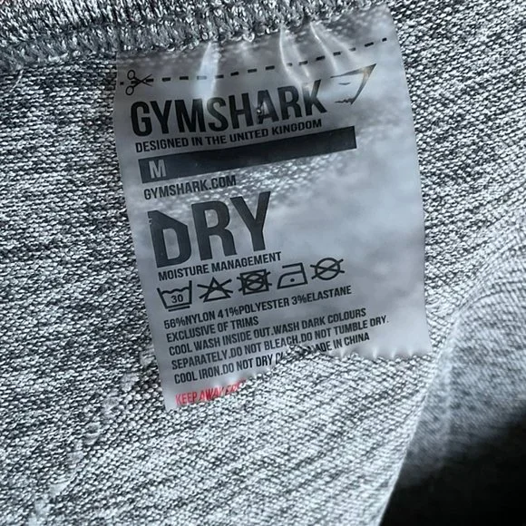 CLEARANCE! Gymshark Size Medium Flex Crop Top Grey Teal Blue Logo Band - Picture 5 of 6